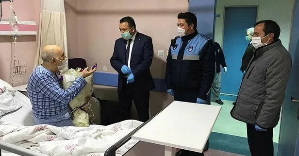 Kibarca verdiği siparişle tanınan Burhan Kılıçkını’na hastanede ziyaret