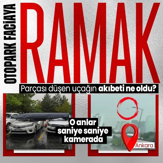 Ankarada F-4 uçağının yakıt tankı park halindeki araçların üzerine düştü! O anlar saniye saniye kamerada: MSBden açıklama