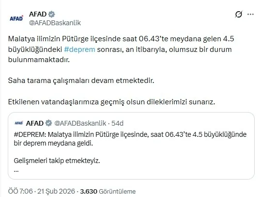 malatya-puturgede-deprem-afad-buyuklugunu-duyurdu-45-1771649462882.jpeg Malatya Pütürge'de deprem! AFAD büyüklüğünü duyurdu: 4.5-4