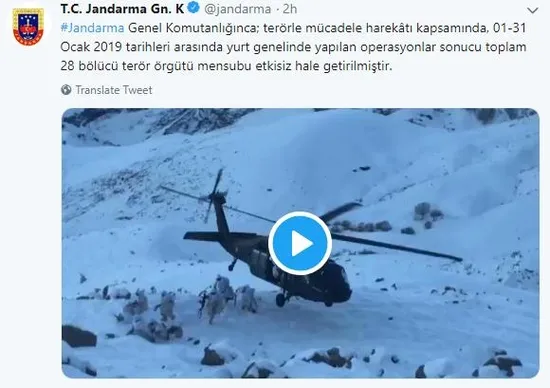 Jandarma Genel Komutanlığı: Ocak ayında 28 terörist etkisiz hale getirildi-1