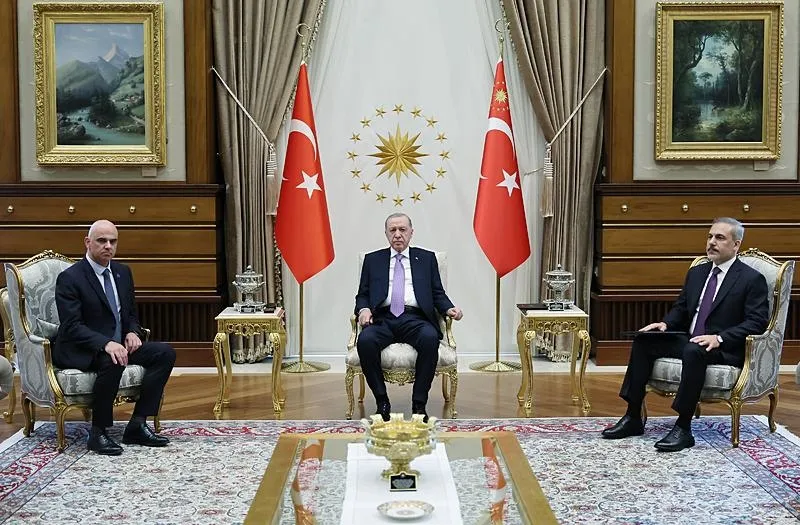 Başkan Erdoğan Avrupa Konseyi Genel Sekreteri Alain Berset'i kabul etti. (AA)