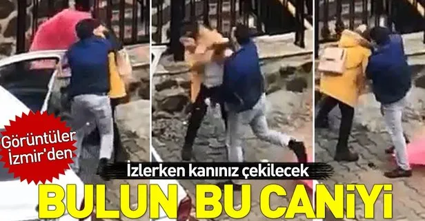İzmir’de sokak ortasında kadına şiddet