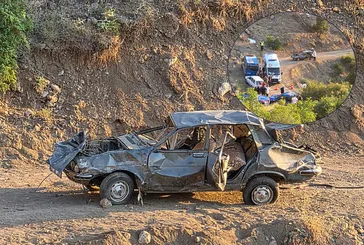 Piknikten dönen aile uçurumdan yuvarlandı!