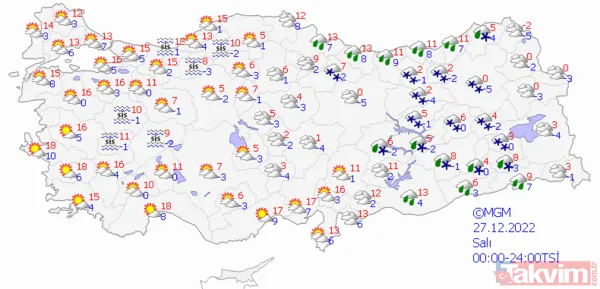 Kar geliyor mu? Meteoroloji o illeri uyardı! İşte 24 Aralık 2022 Cumartesi hava durumu raporu - 18