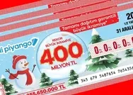 31 ARALIK MPİ ÇEKİLİŞ SONUÇLARI! Milli Piyango 400 milyon TL çekilişi saat kaçta, hangi kanalda yapılacak? 2024 Milli Piyango sonucu ne zaman belli olur?