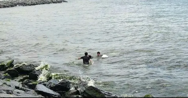 Bakırköy’de denize atlayarak intihar etmek isteyen kadını polis kurtardı