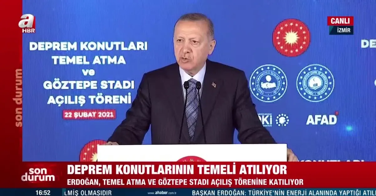 Başkan Erdoğan'dan Bayraklı'da Deprem Konutları Temel Atma Töreni'nde önemli açıklamalar
