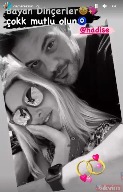 Mehmet Dinçerler ile evlenen Hadise'nin düğününden ilk kareler ortaya çıkmıştı! Demet Akalın'dan tebrik mesajı: "Bayan Dinçerler..." - 13
