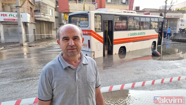 Adana'da su borusu patladı! Asfalt çöktü sokaklar göle döndü - 19