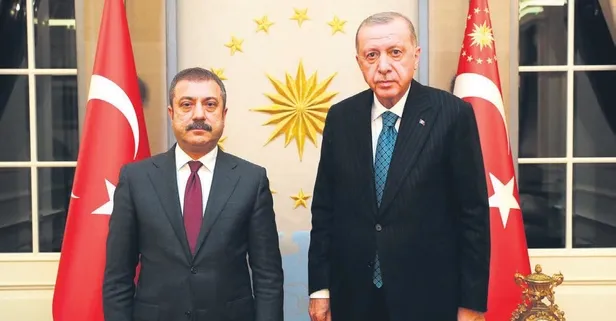 Başkan Recep Tayyip Erdoğan Merkez Bankası Başkanı Şahap Kavcıoğlu ile görüştü
