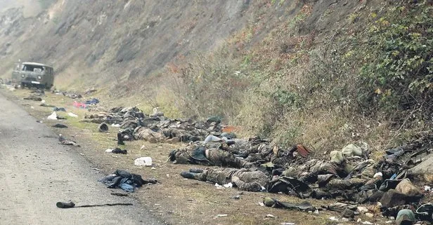 Şuşa’da ağır bir yenilgi alan Ermenistan askerlerinin cesetleri yol ortasında kaldı!
