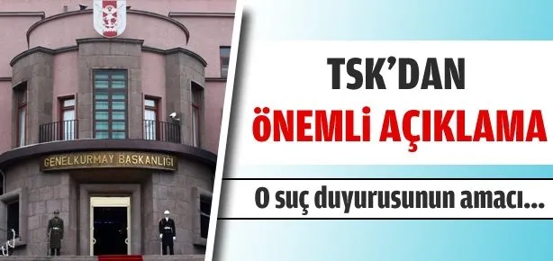 TSK’dan önemli açıklama