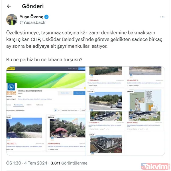 CHP'li Sinem Dedetaş 'sarı site'lik oldu! Borçsuz devraldığı Üsküdar Belediyesi'ndeki milyonluk taşınmazları satışa çıkardı - 17