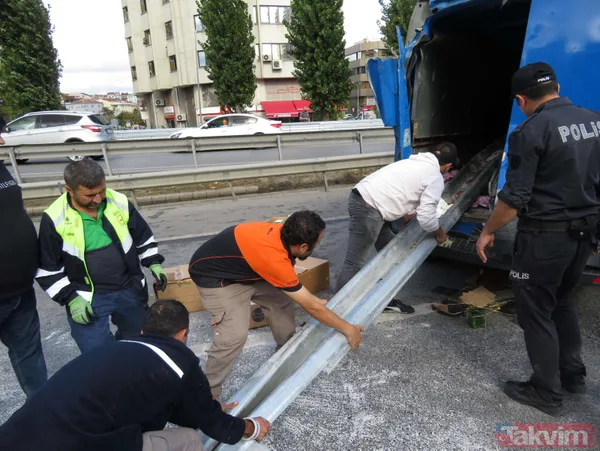 Karasızlık sonucu dehşet bir şekilde ölüyordu! Bariyerler kargo aracına ok gibi saplandı - 13
