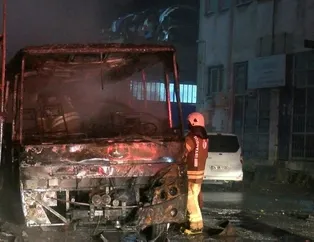 Kağıthane’de minibüs yangını