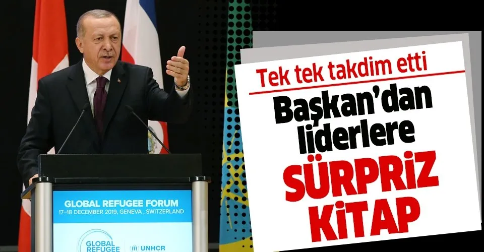 Başkan Erdoğan’dan Cenevre'de liderlere “Mülteciler İçin İş Birliği” kitabı