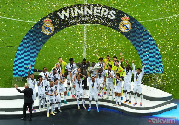 UEFA Süper Kupa'da şampiyon Real Madrid! Mbappe siftah yaptı... Arda Güler 4. kupasını kaldırdı - 30