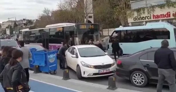 Üsküdar’da hatalı park yapan sürücü trafiği kilitledi! Vatandaşlar duruma isyan etti