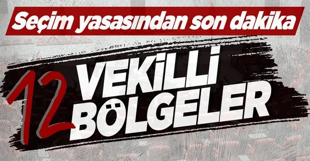 12 vekilli seçim bölgeleri...