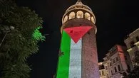 Galata Kulesi’ne Filistin Bayrağı yansıtıldı