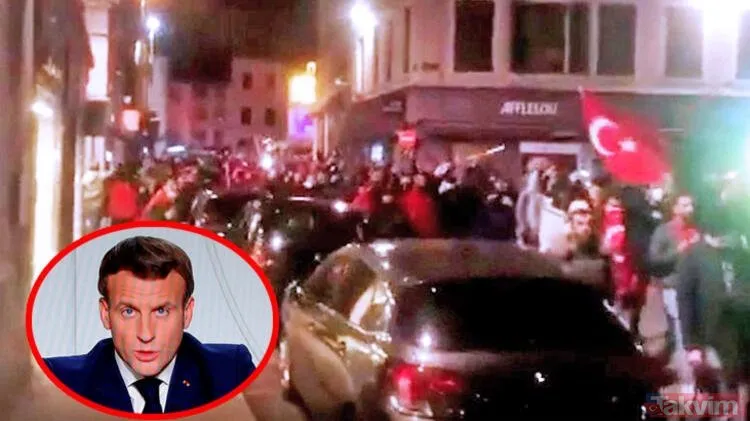 Macron'a öfke patlaması! Yüzlerce Türk sokağa indi