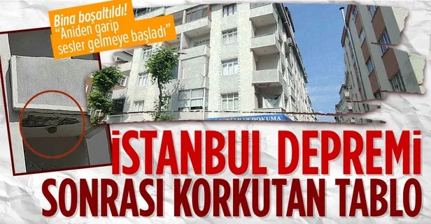 Son dakika: İstanbul depremi sonrası korkutan görüntü! Güngören’de çatlaklar oluşan 4 katlı bina boşaltıldı