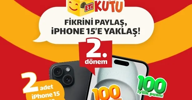 2 talihliye iPhone 15 telefon! ETİ Mutlu Kutu 2.Dönem kampanyası çekiliş sonuçları açıklandı! İşte asil ve yedek talihliler