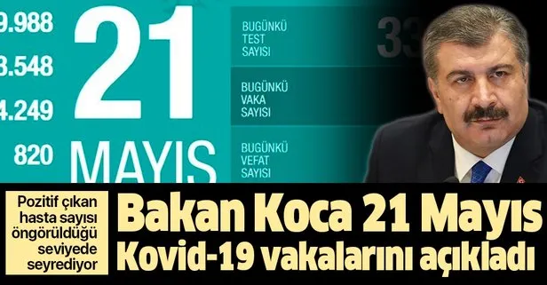 Son dakika: Sağlık Bakanı Fahrettin Koca 21 Mayıs Kovid-19 vaka sayılarını açıkladı