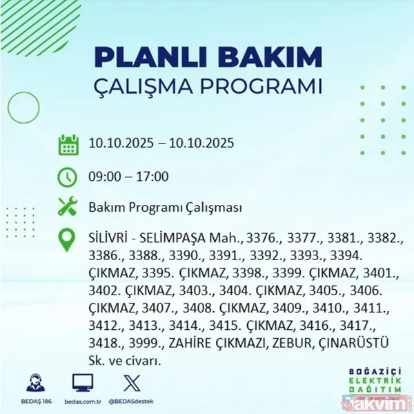 İstanbul'da 9 saat sürecek! O ilçeler için BEDAŞ uyarı verdi - 22