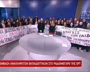Yunan Devlet Televizyonu canlı yayında işgale uğradı