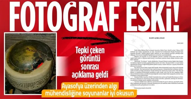 Son dakika: Ayasofya-i Kebir Camii’nde ’su haznesinin kapağı kırıldı’ iddialarına ilişkin İstanbul Valiliği’nden açıklama