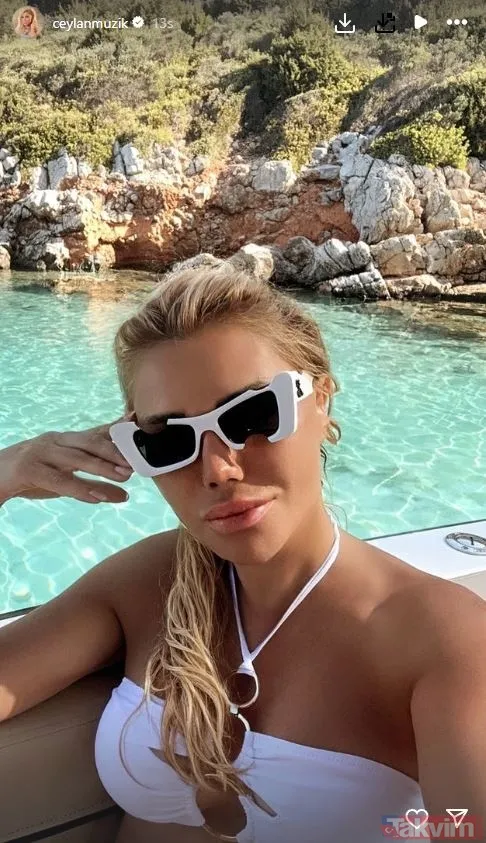 20’lik genç kızlar yanında hikaye! Ceylan’dan milyonluk teknesinde güneş banyosu! Beyaz bikinisini giyip... - 8