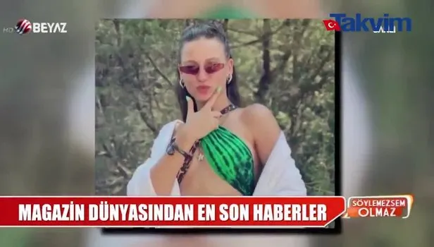 Serenay Sarıkaya karpuz desenli bikinisiyle baş döndürdü