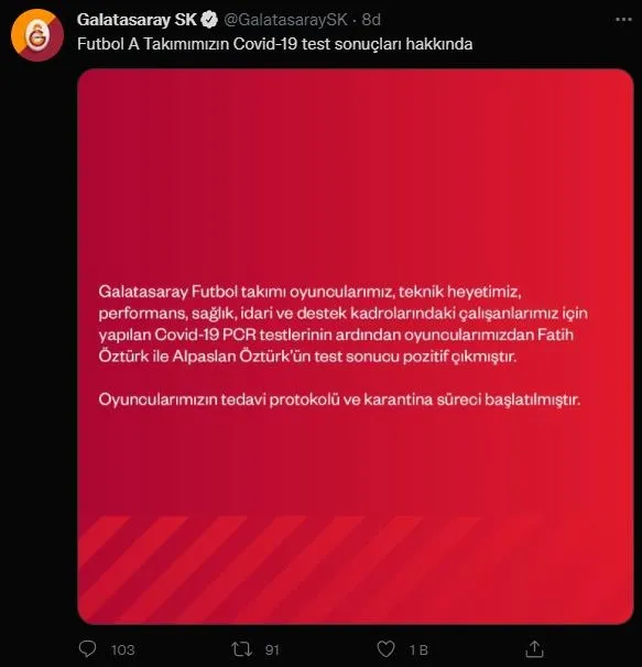 Galatasaray'da Kovid-19 şoku: İki isim daha pozitif!-1