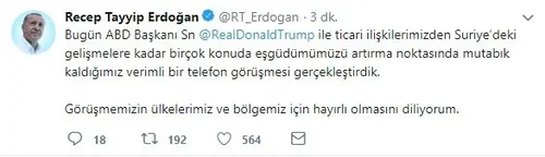 Son dakika: Başkan Erdoğan, ABD Başkanı Trump ile görüştü-1