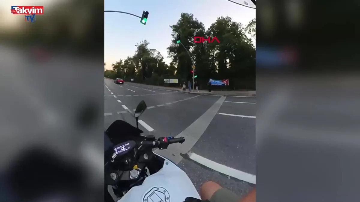 Sarıyer'de kaza kask kamerasında! Yeşil ışıkta karşıya geçen kadın hayatını kaybetti