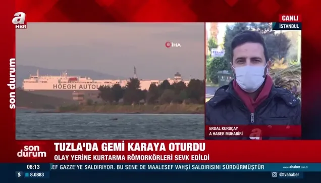 Tuzla'da 180 metrelik Hoegh Pusan isimli gemi karaya oturdu!