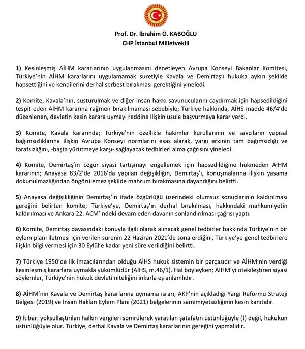 CHP'li İbrahim Kaboğlu'ndan Le Point'e itiraf gibi demeç: HDP merkez parti olacak-8