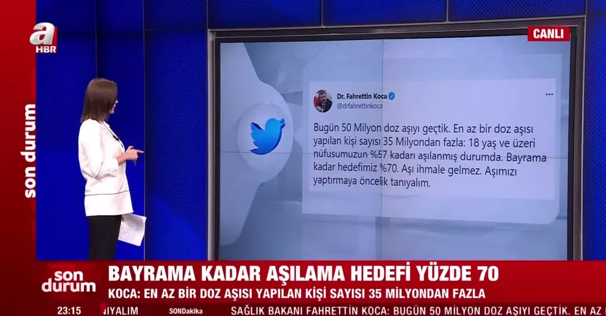 Sağlık Bakanı Dr. Fahrettin Koca müjdeyi verdi! Aşı hedefini açıkladı