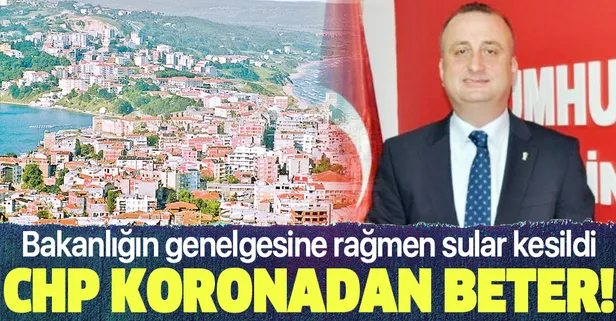 Çevre ve Şehircilik Bakanlığının genelgesine rağmen CHP'li Sinop Belediyesi suları kesti!