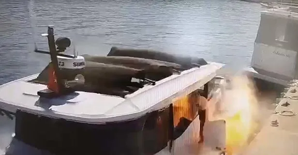 Bodrum’da bir teknede patlama! Kamera görüntüleri ortaya çıktı: 3 kişi yaralı