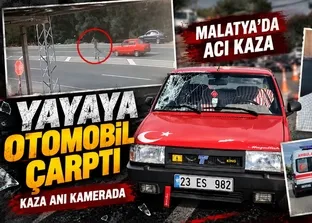 Malatya’da yolun karşısına geçmeye çalışan yayaya otomobil çarptı! Kaza kamerada