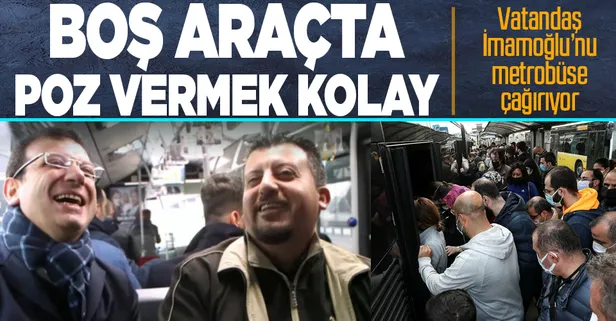 Metrobüslerdeki tıka basa yolculuk vatandaşı isyan ettirdi! "Ekrem İmamoğlu şimdi binemez bile”