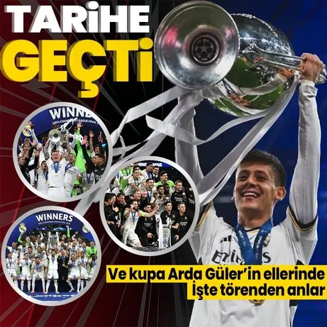Şampiyonlar Ligi kupası Arda Güler’in ellerinde! Genç yıldız tarihe geçti | İşte kupa töreninden anlar...