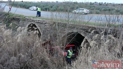 Kilis’te feci kaza! Otomobil dereye uçtu