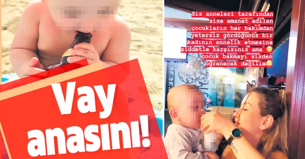 Vay anasını! Bebeğine alkol içirip paylaştı