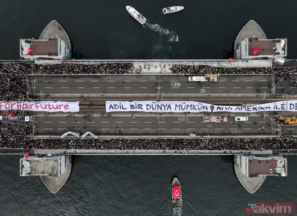 Galata'dan şehitlerimiz ve Filistin için dünyaya haykırış... İsimleri tek tek okundu | Tarihi günden tarihi kareler! - 19
