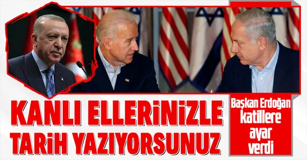 Başkan Erdoğan'dan terör devleti İsrail'e destek veren Biden'a tepki: Kanlı ellerinizle tarih yazıyorsunuz