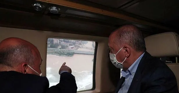 Başkan Erdoğan’ı taşıyan helikopter hava muhalefeti sebebiyle Rize’ye iniş yaptı