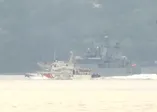 İstanbul Boğazı'nda dikkat çeken görüntü